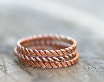 Twisted copper stacking rings (E0266)