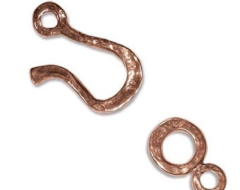 Hammered Hook and Eye Clasp Copper 41619 (1)