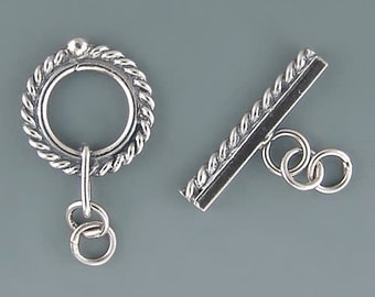 Bali Edged Toggle Clasp Sterling Silver B1650 (1)