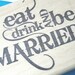 Eat Drink and Be Married Rubber Stamp, for Weddings, Invitations, Cards, design 1