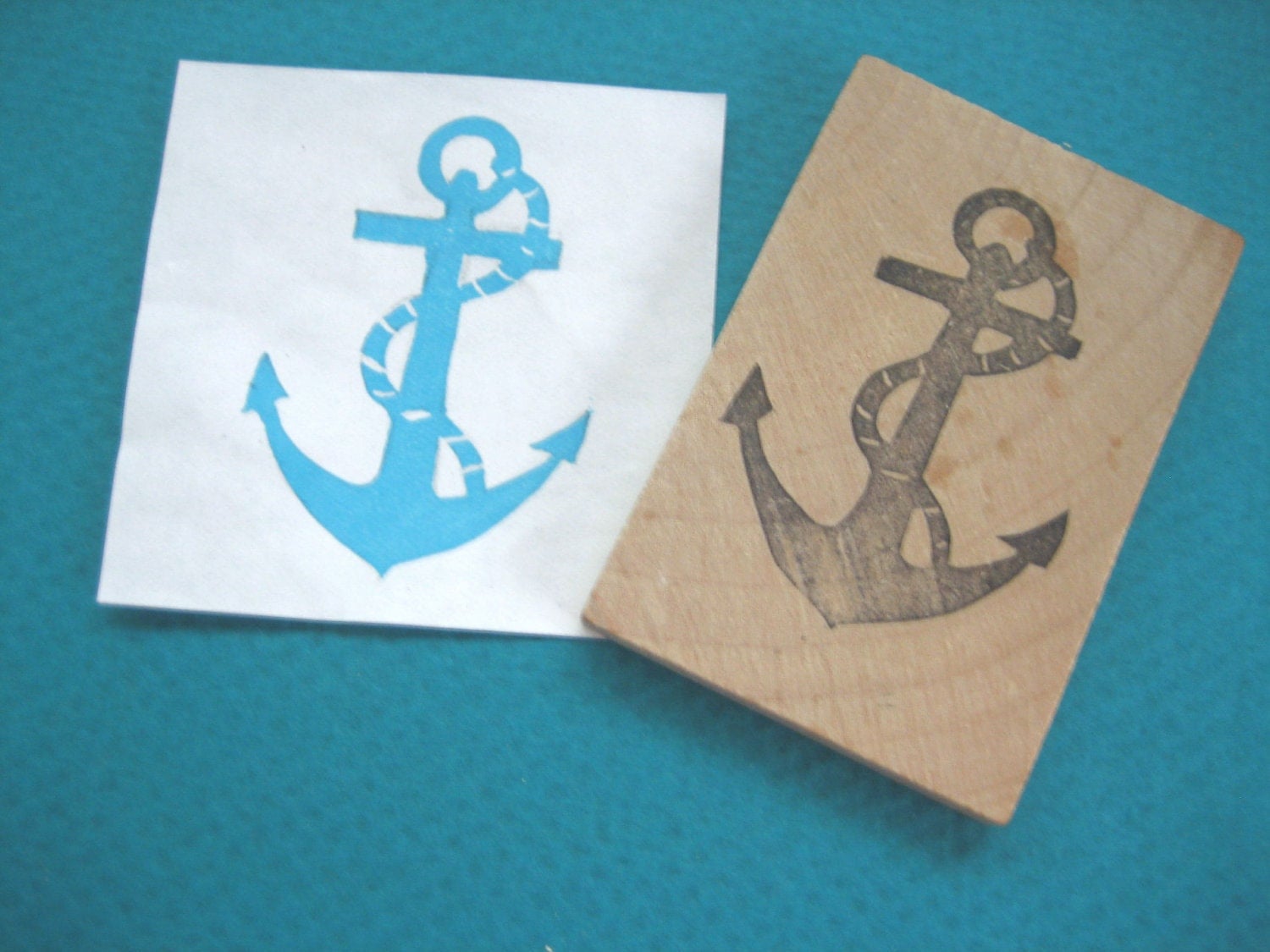 Anchor Rubber Stamp Hand Carved Rubber Stamp Nautical