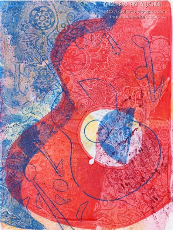 Abstract Guitar Art Classical Guitar Art Guitar Art Print