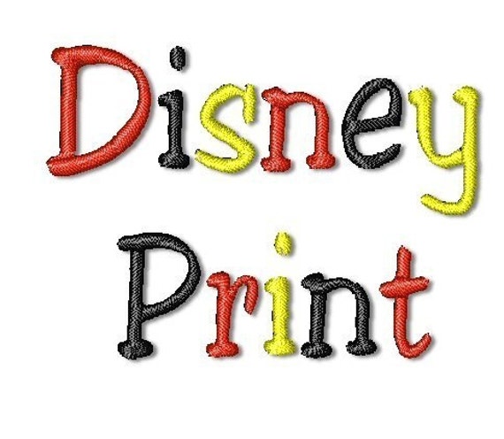 Disney print machine embroidery font fits 4x4 Buy 2 Get 1