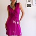 V neck Sleeveless Magenta Dress . Bridesmaid knee length dress - Butterfly's office affair - size Large