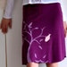 Holiday Sale -Handmade appliqué Knee length A-line Plus size skirt - The bird & the falling leaves - size XL