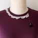 Handmade Applique Cotton Plum T-shirt -Spider's lace - size Medium