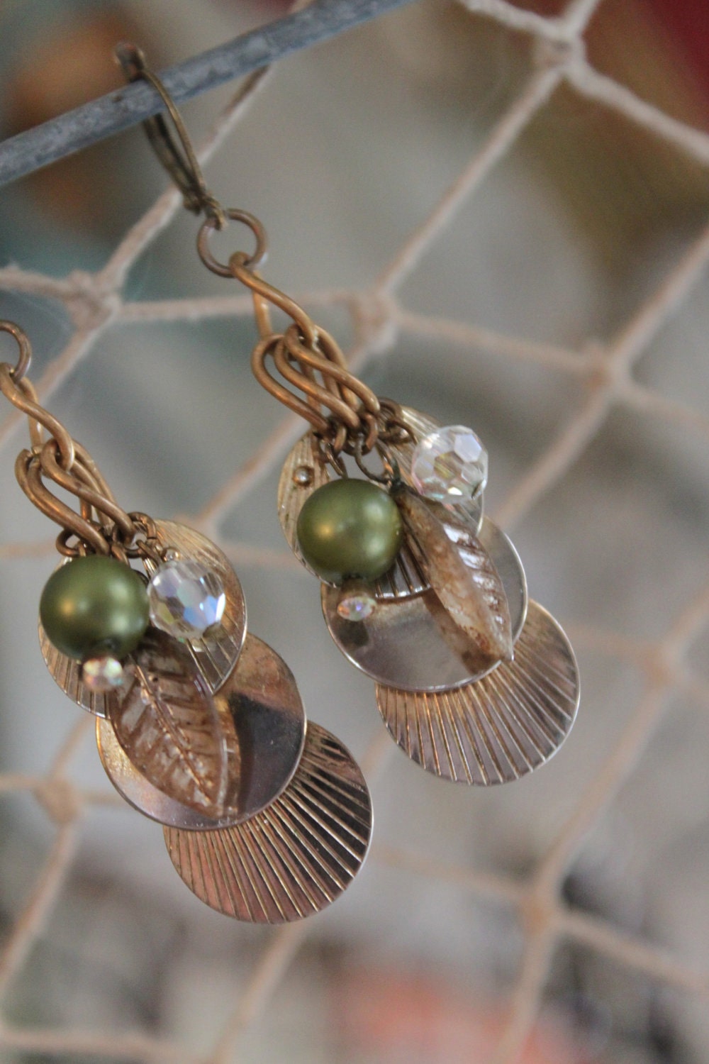 Vintage Tarnished Brass Relics Leaves and by trinketstotreasures