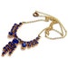 Vintage Rhinestone Necklace Royal Blue Wedding Necklace