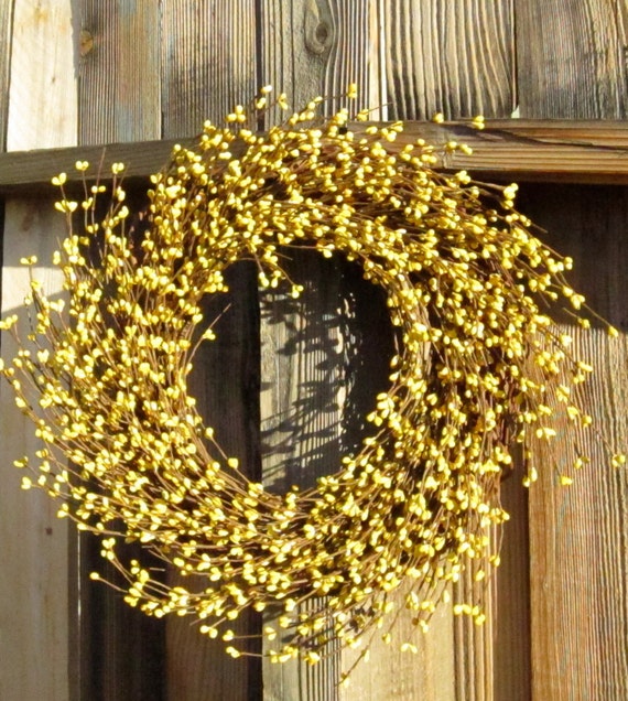 Berry Wreath for Spring Yellow pip berries Easter Wreath