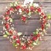 Heart Shaped wreath Valentines Day - red roses - front door decor