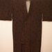 Vintage kimono 1466, brown base with black design elements, silk