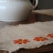 CLEARANCE Burlap Jute Place Mats Orange Flower Set of 4