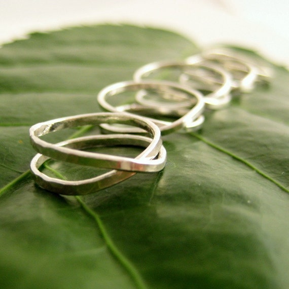 Infinity set of Ring rings Silver  Bridesmaid four, gift bridesmaid Eternity, Gift, Babe  Sea