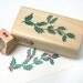Hand Carved Rubber Stamp, Holly Leaves set of 2