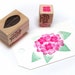 Hand Carved Rubber Stamp, Hydrangea set of 2