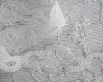 3yd Chic Ivory Rose Flower lace Ribbon Trim Scrapbook Doll Quilt Bridal Veil