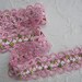 Vintage Chic Embroidered Pink Rose Bud Flower Lace Ribbon Trim Reborn Doll Quilt