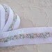 ORIGINAL DESIGN White Floral Grosgrain Pink Blue Embroidered Rose Bud Ribbon Trim Scrapbook Hair Bow Christening Sewing Couture