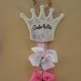 personalized hair bow holder princess crown flower heart baby girl