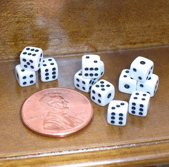 12 Mini DICE in tiny Round Box pendant .. shop closing sale