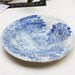 Blue and White Platter with Embossed Lace Decoration