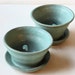 Turquoise Succulent Planter Pair Three Inches Wide and About Two Inches High