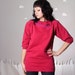 Long sweatshirt tunic bright magenta red cozy eco-friendly medium IN SEASON