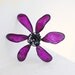 Plum Purple Flower Necklace, Abstract Nature Botanical Design....