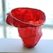 Petite Rosebud Sculptural Vessel, Decorative, Salmon and Red...