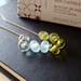 grass green and sky blue rounds necklace (OOAK - long)