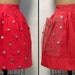 40's Reversible Red Apron w Red Tulle and Glitter Polka Dots