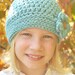The Button-Down Beanie Crochet Hat PATTERN Babies Boys Girls w/ Flower