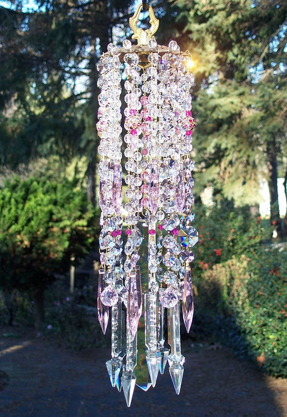 Pink Antique Crystal Wind Chime Reserved