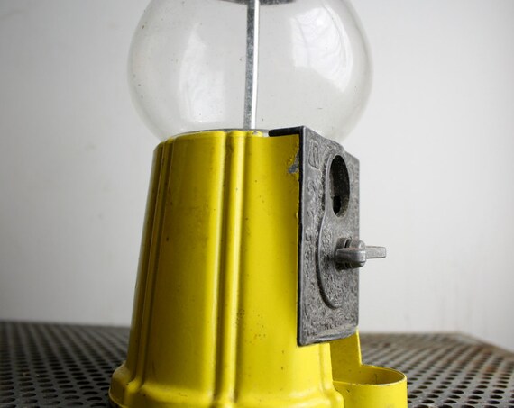 Vintage Neon Yellow Gumball Machine