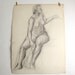 Reserved for Noelle - 2 Large Antique Art School Charcoal Sketches - 1930s - Nude