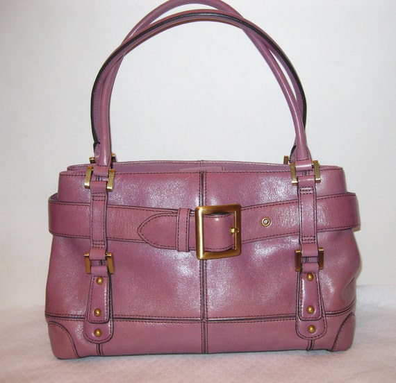 Maxx New York genuine leather satchel purse handbag in light
