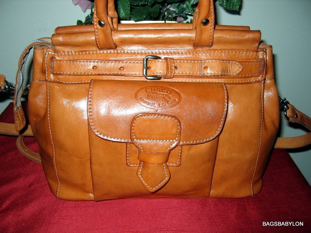 NATURAL LEATHER X LRG DOCTORS BAG PURSE SATCHEL FROM CHACO