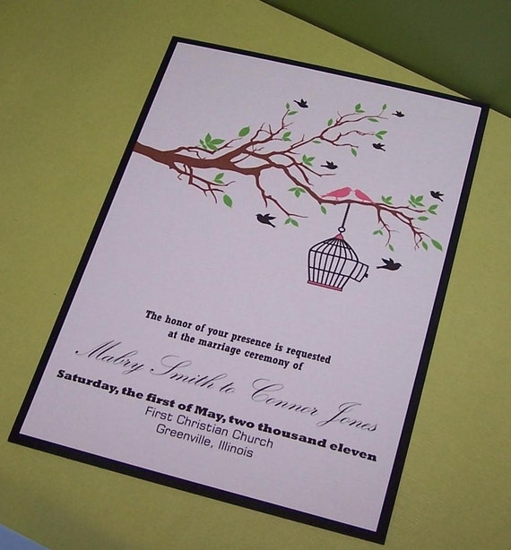 Personalized Wedding Invitation Birds in Love SAMPLE Il_570xn