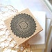 Wooden Wood Rubber Stamp - Round Victorian Floral Flower Swirl Motif Wooden Rubber Stamp