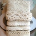 Cotton Lace Fabric Trim - Beige Cream Floral Crochet Cotton Net Lace Ribbon Trim 5 Designs Set 10 Meters LAST SET