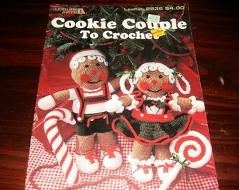 Crochet Pattern Leaflet Cookie Couple Leisure Arts 2536 Crochet Pattern Leaflet Very Rare and HTF
