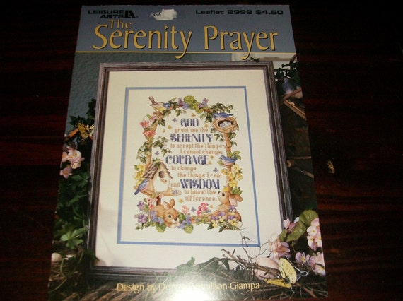 Counted Cross Stitch Leaflet Serenity Prayer Leisure Arts 2998