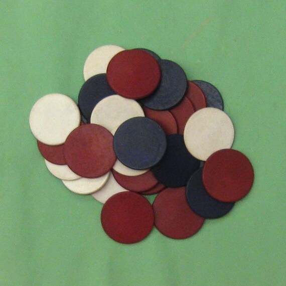 Vintage Wooden Poker Chips Set Of 40 Vintage Wooden Poker