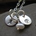Initals in mini personalized necklace with pearl dangle