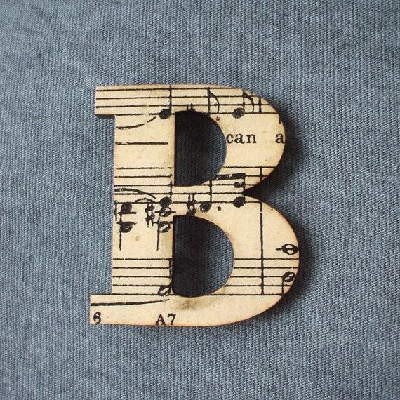 Vintage Music Paper B Brooch By Houseofismay On Etsy