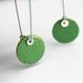 Long Cactus Skin Earrings- Green and Yellow - Sterling silver and copper