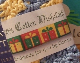 PDF Printable Personalized Country Dishcloth Wrappers by conicuts