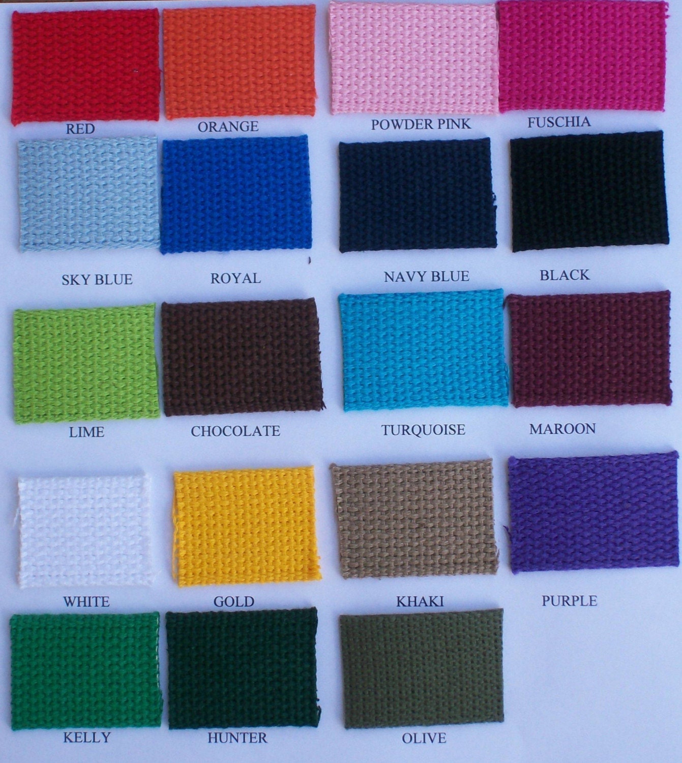 10 sets key fob hardware and 5 yds. heavy cotton webbing