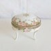 RESERVED Nippon dresser jar footed with 3 legs pink dogwood flower blossoms
