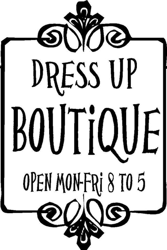 Dress Up Boutique Girls Room Decor Wall Art in Words Stickers